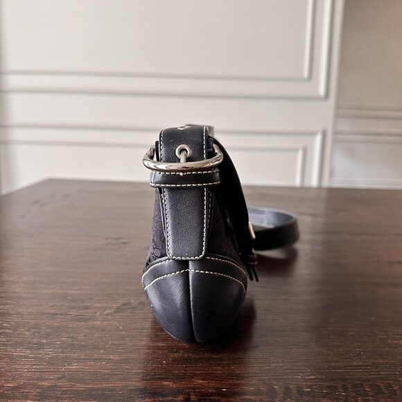 COACH | Black Soho Demi Crossbody Canvas & Leather Size Small 6818 Vintage Y2K - Picture 6 of 11